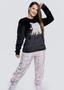 Imagem de Pijama feminino adulto fleece inverno longo