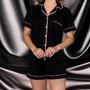 Imagem de Pijama Feminino Americano Curto Preto Com Rosê