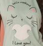 Imagem de Pijama Feminino Camiseta Curto Gato