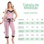 Imagem de Pijama Feminino Capri Calça Pescador Listrado Floral Linha Noite