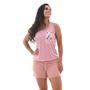 Imagem de Pijama Feminino Curto Verão Camiseta Baby Doll e Short Doll Malha Estampado