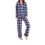 Imagem de Pijama Feminino Flanela Xadrez Azul 100% Algodão