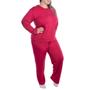 Imagem de Pijama Feminino Plus Size de inverno Suede Victory