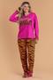 Imagem de Pijama Feminino Wild Pink + Pantufa Feminino Animal Print Laranja