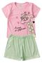 Imagem de Pijama Infantil Feminino Verão Always On Fashion - Hey Kids - Rosa Claro