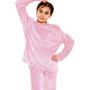 Imagem de Pijama Infantil Fleece Pelinho Quentinho Roupa de Frio Inverno Feminino Rosa (Tamanho 02)