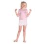 Imagem de Pijama Infantil Kyly Blusa e Shorts em Algodão Brilha no Escuro Rosa