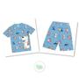 Imagem de Pijama Infantil Kyly Camiseta e Shorts Algodão Brilha no Escuro Azul