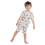 Imagem de Pijama Infantil Kyly Camiseta e Shorts Algodão Brilha no Escuro Mescla White