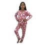 Imagem de Pijama Infantil Longo Roupa de Dormir Fleece Plush Soft Inverno Ovelha Rosa - Tam. 02