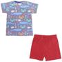 Imagem de Pijama Infantil Look Jeans Curto Fundo do Mar - VERMELHO - 04