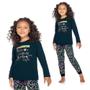 Imagem de Pijama Infantil Menina Blusa Calça Coração Brilha Elian