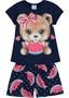 Imagem de Pijama Infantil Menina Verão Azul Marinho Baby Bear Brilha no Escuro Kyly Kids