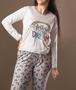 Imagem de Pijama inverno calça e blusa manga longa estampados feminino estilo