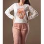 Imagem de Pijama inverno calça e blusa manga longa estampados feminino moda barata