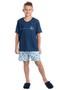 Imagem de Pijama Juvenil Masculino Azul e Short - Izitex