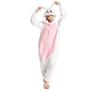 Imagem de Pijama Kigurumi Coelho Adulto Branco Com Rosa Macacão Cosplay Unissex