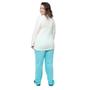 Imagem de Pijama Longo Plus Size Maternidade com Botões calça estampada Linda Gestante