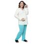 Imagem de Pijama Longo Plus Size Maternidade com Botões calça estampada Linda Gestante