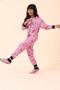 Imagem de Pijama macacão infantil -juvenil com pezinho removível- boné rosa- moletinho com felpa