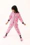 Imagem de Pijama macacão infantil -juvenil com pezinho removível- boné rosa- moletinho com felpa