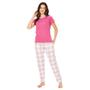 Imagem de Pijama Malha Xadrez m/c c/ Calça e Bolso 245135