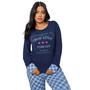 Imagem de Pijama Manga Longa Calça Xadrex Diones Frio com Abertura Botão Frontal Conjunto