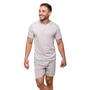 Imagem de Pijama Masculino Diones com Camiseta Lisa e Shorts Estampado