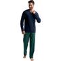 Imagem de Pijama Masculino Inverno Conjunto Manga Longa Calça Conforto 800.40 Mash Azul Marinho