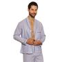 Imagem de Pijama Masculino Longo Aberto Listrado 100% Algodão Cordonê PL272A