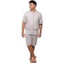 Imagem de Pijama Plus Size Diones Com Botões e Estampa Masculino