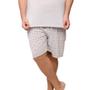 Imagem de Pijama Plus Size Masculino Camiseta Lisa e Shorts Estampado