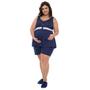 Imagem de Pijama Plus Size Short Doll Regata Maternidade em Poá Linda Gestante