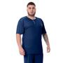 Imagem de Pijama Plus Size Victory Original Masculino Camiseta Com Botões Na Gola Liso Clássico Modelo Lord