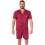 Imagem de Pijama Pós Cirúrgico Masculino com Botões Camisa e Short