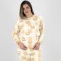 Imagem de Pijama Pzama Fleece de Inverno Estampado Manga Longa com Calça Feminino