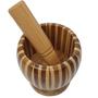 Imagem de Pilão de bambu Com Socador Para temperos e Condimentos