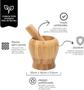 Imagem de Pilão de Bambu Madeira com Socador de Temperos Reforçado Cozinha Culinária
