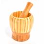 Imagem de Pilão de Bambu Madeira com Socador Reforçado para Caipirinha, Alhos e Temperos em Geral Cozinha Culinária 