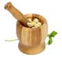 Imagem de Pilão de Bambu Madeira com Socador Reforçado para Caipirinha, Alhos e Temperos em Geral Cozinha Culinária 