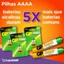 Imagem de Pilha Alcalina AAAA GP Super Bateria 4A Mini  kit 4 unidades