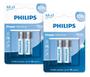 Imagem de Pilha Alcalina LR06 AA Kit Com 2 Cartelas 4 pilhas Philips