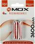 Imagem de Pilha Mox AAA Recarregavel 3600MAH MOB2AAA36 (2 Unidades)