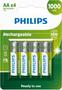 Imagem de Pilha Philips recarregável AA 1.2V 1.000 com 4 unidades R6B4RTU10/59