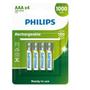 Imagem de Pilha Philips Recarregável Aaa 1.2v 1000mah 4un Hr03 Micro