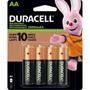 Imagem de Pilha Recarregável AA 2500-mAh (Cartela c/4 pilhas) DURACELL