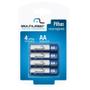 Imagem de Pilha Recarregável AA com 4 Unid. 2500mAH CB052 - Multilaser