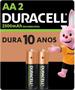 Pilha Recarregável AA Pequena DURACELL com 2 unidades Imagem de Pilha Recarregável AA Pequena DURACELL com 2 unidades