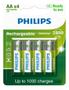 Imagem de Pilha Recarregável AA Philips 2500mah HR6 Mignon 1.2v com 4 Unidades