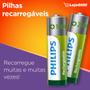 Imagem de Pilha Recarregavel AA Philips Bateria 2A 2500mAh Pequena 4 unidades